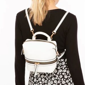 SUSU white leather back pack